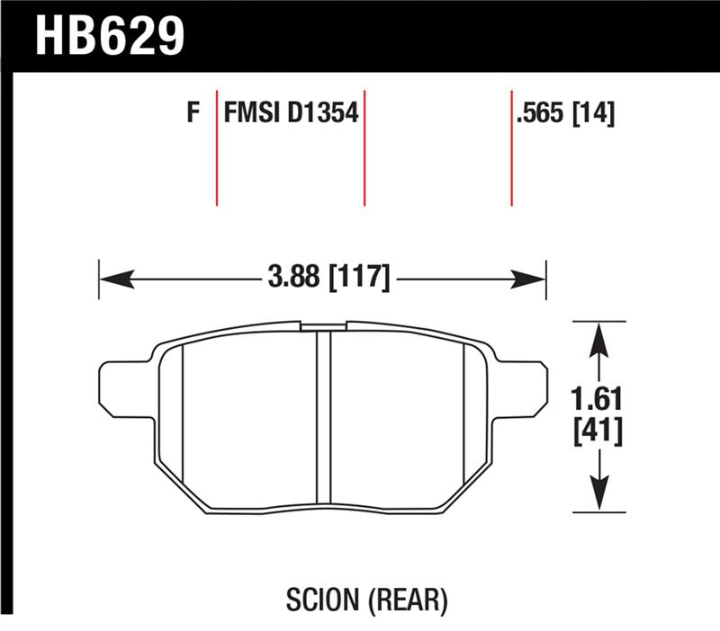 Toyota Prius Brake Pad Set - Rear - Hawk Performance - HPS Performance Street - 2010